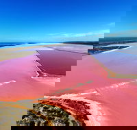 Pink Lake Aerial Flyover from Geraldton - Tourism Gold Coast